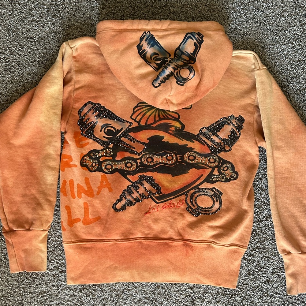 The Great China Wall Vintage RARE Hoodie Swarovski Crystals Sweatshirt handmade